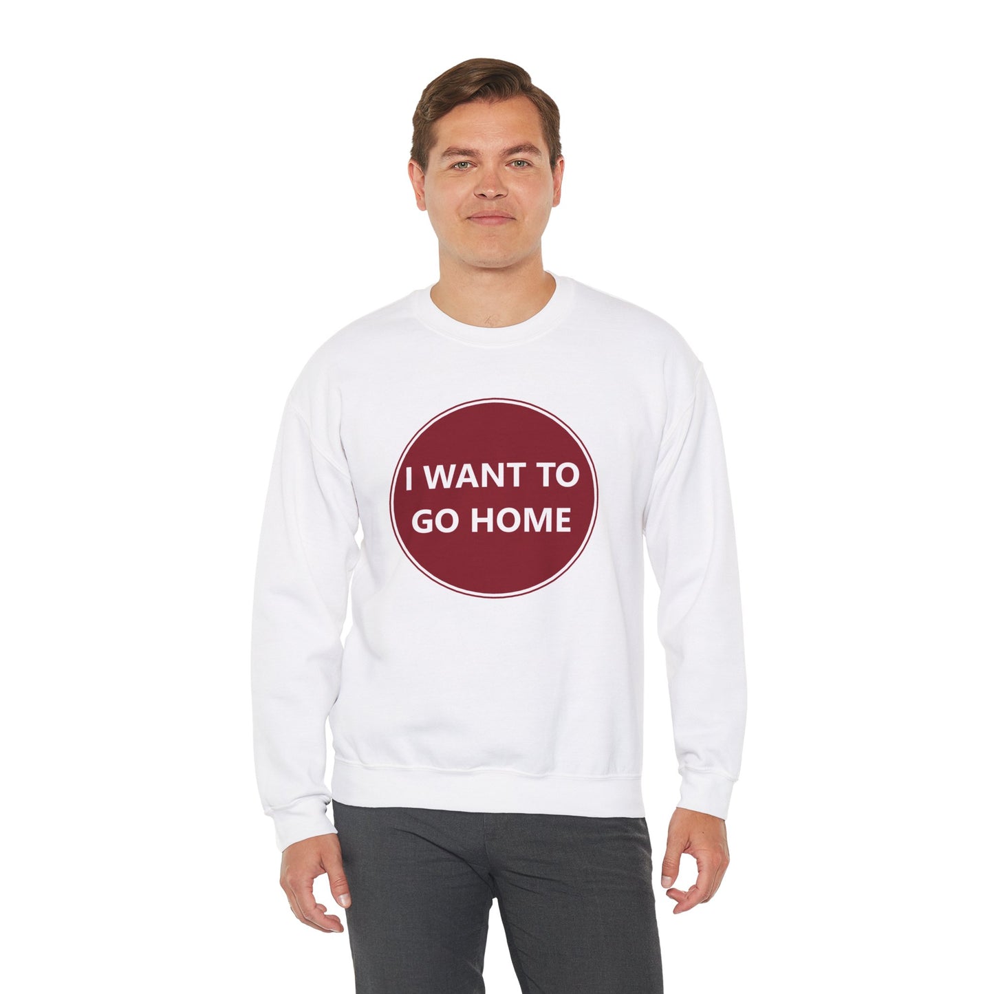 Cozy Home Long Sleeve Sweatshirt - I WANT TO GO HOME
