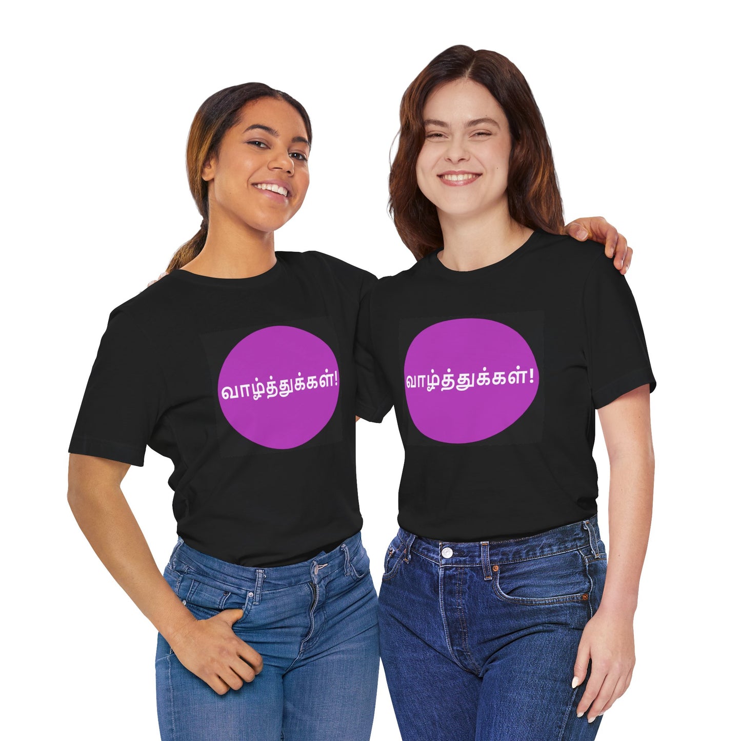 Tamil Wishes - Jersey Short Sleeve Tee - Lavender in Black