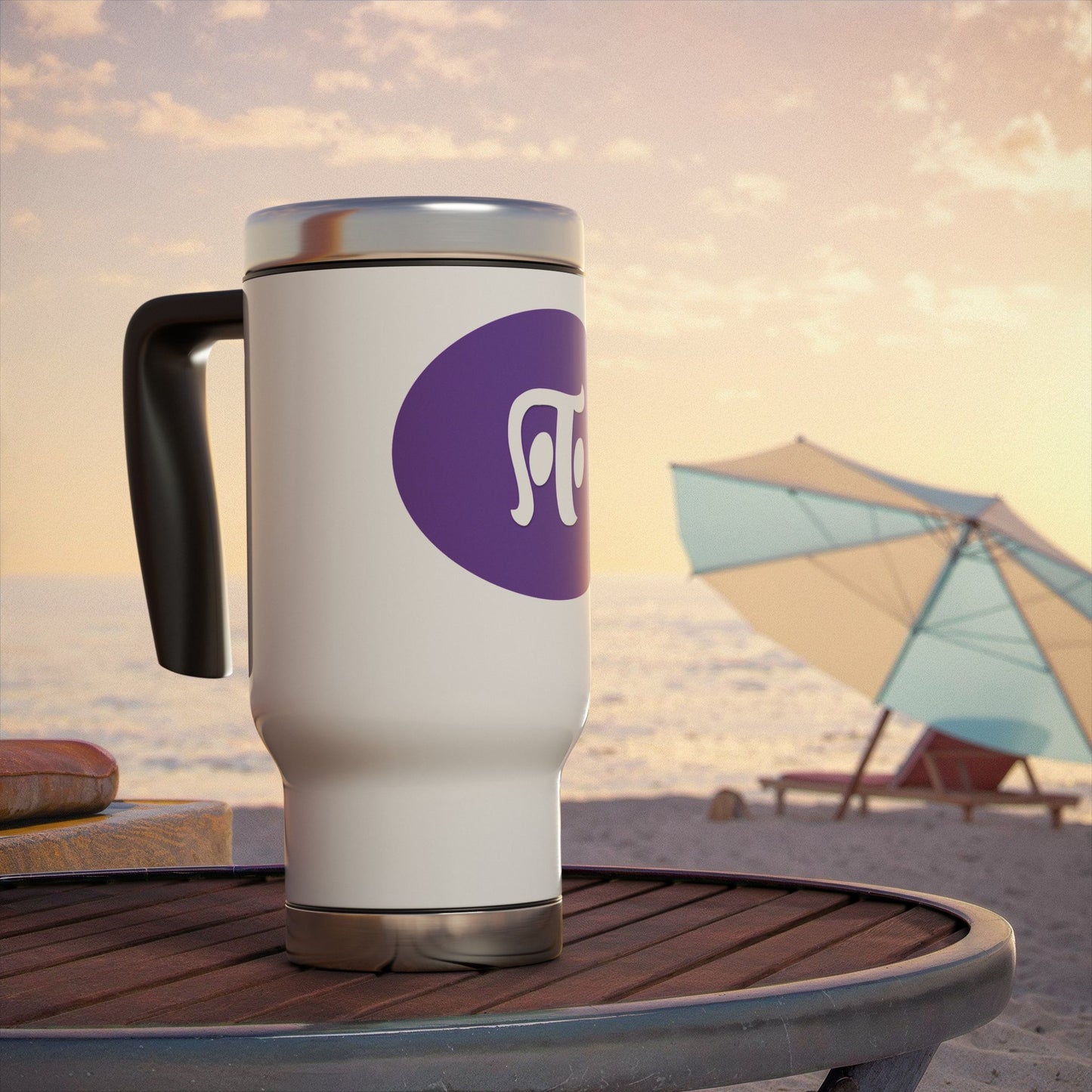 Travel Mug Stainless Steel - Tamil Fourth Alphabet ஈ