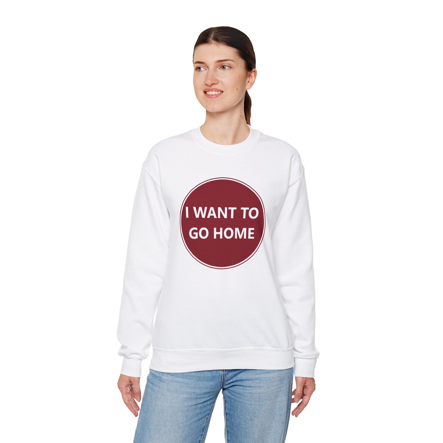 Cozy Home Long Sleeve Sweatshirt - I WANT TO GO HOME
