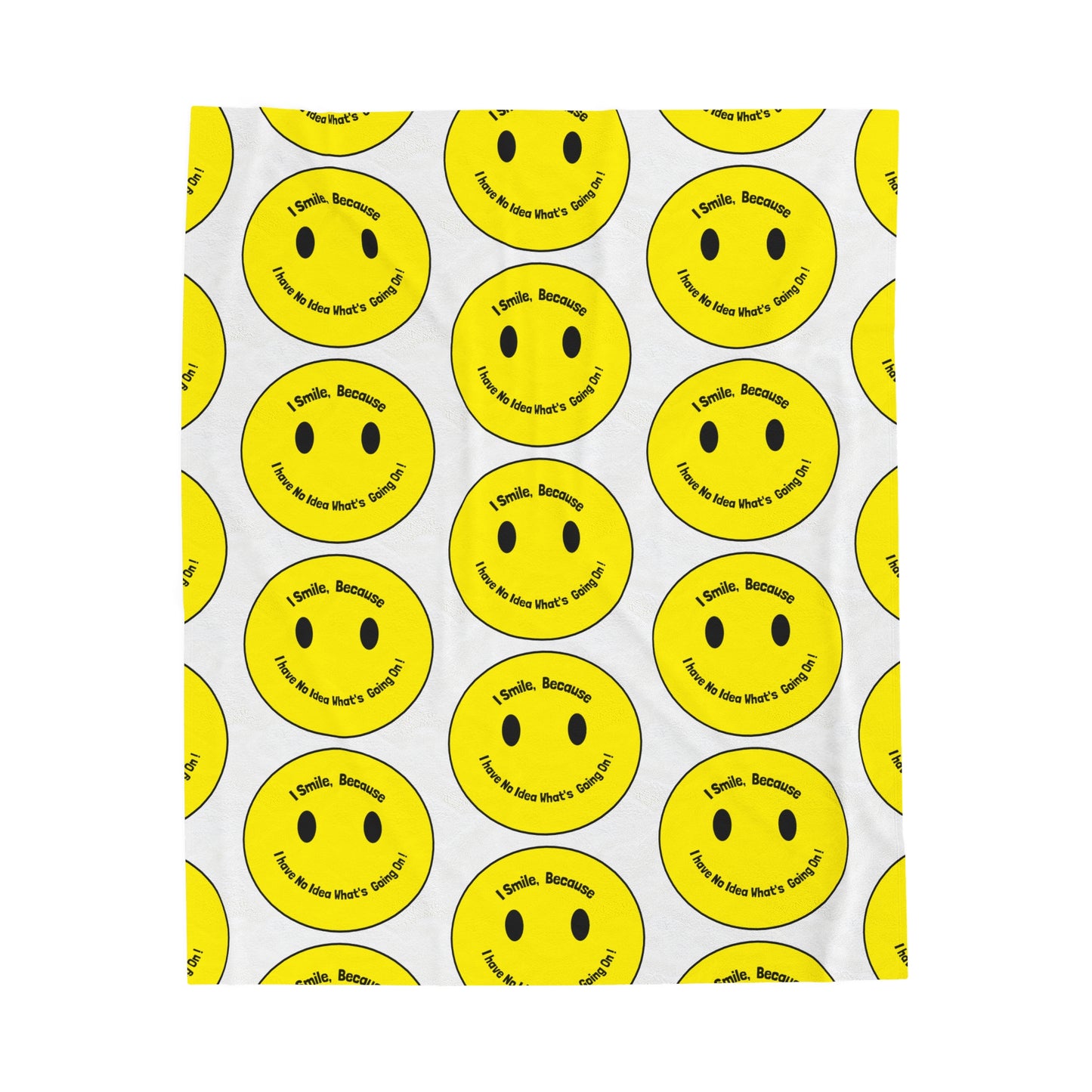 Velveteen Plush Blanket - I smile because