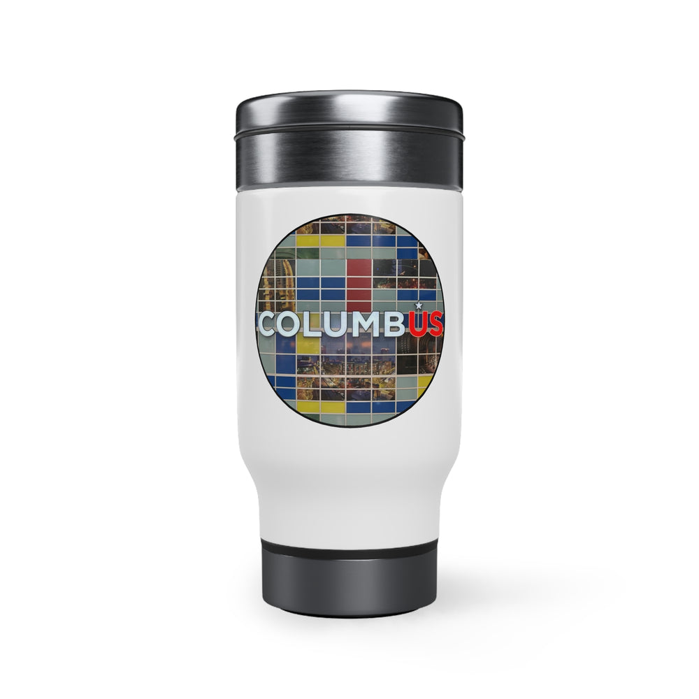 Stainless Steel Travel Mug with Handle, 14oz - Columbus