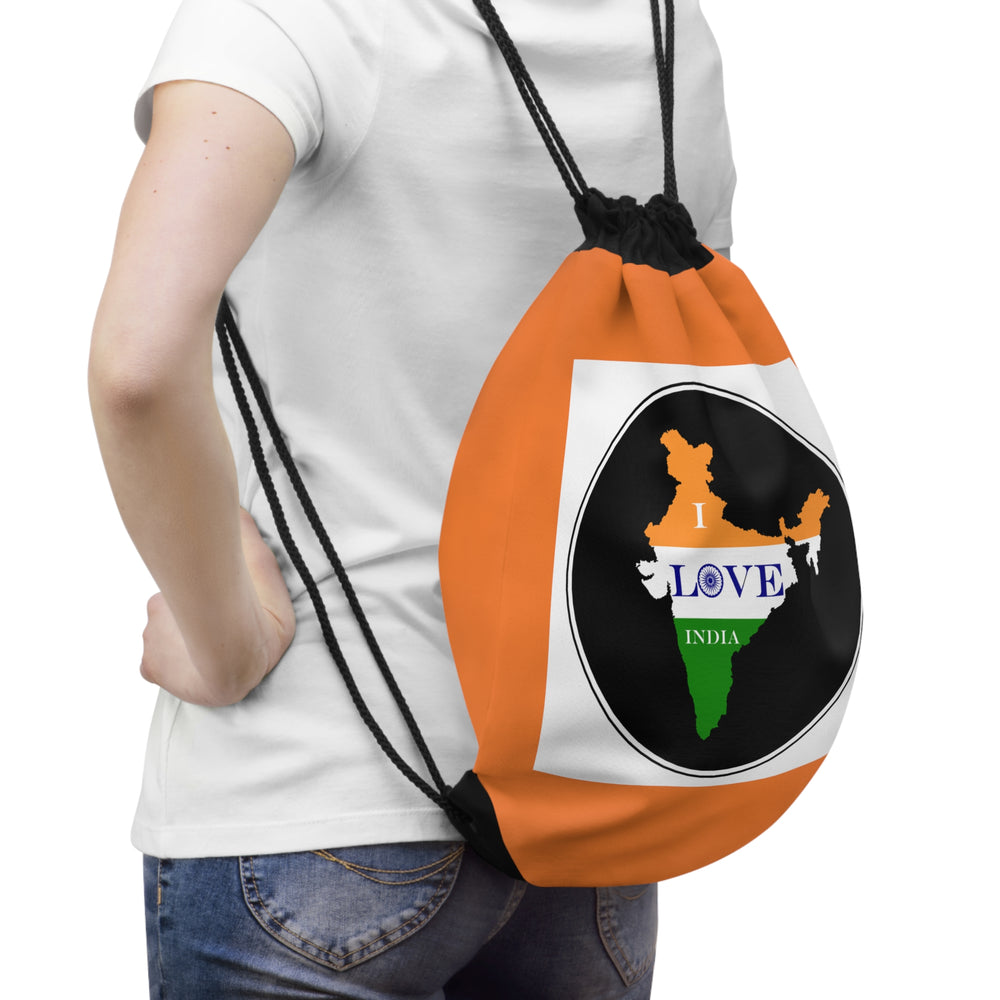 Drawstring Bag - I Love India