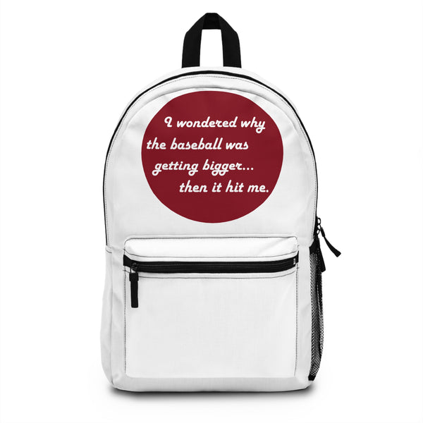 Backpack - baseball hit me