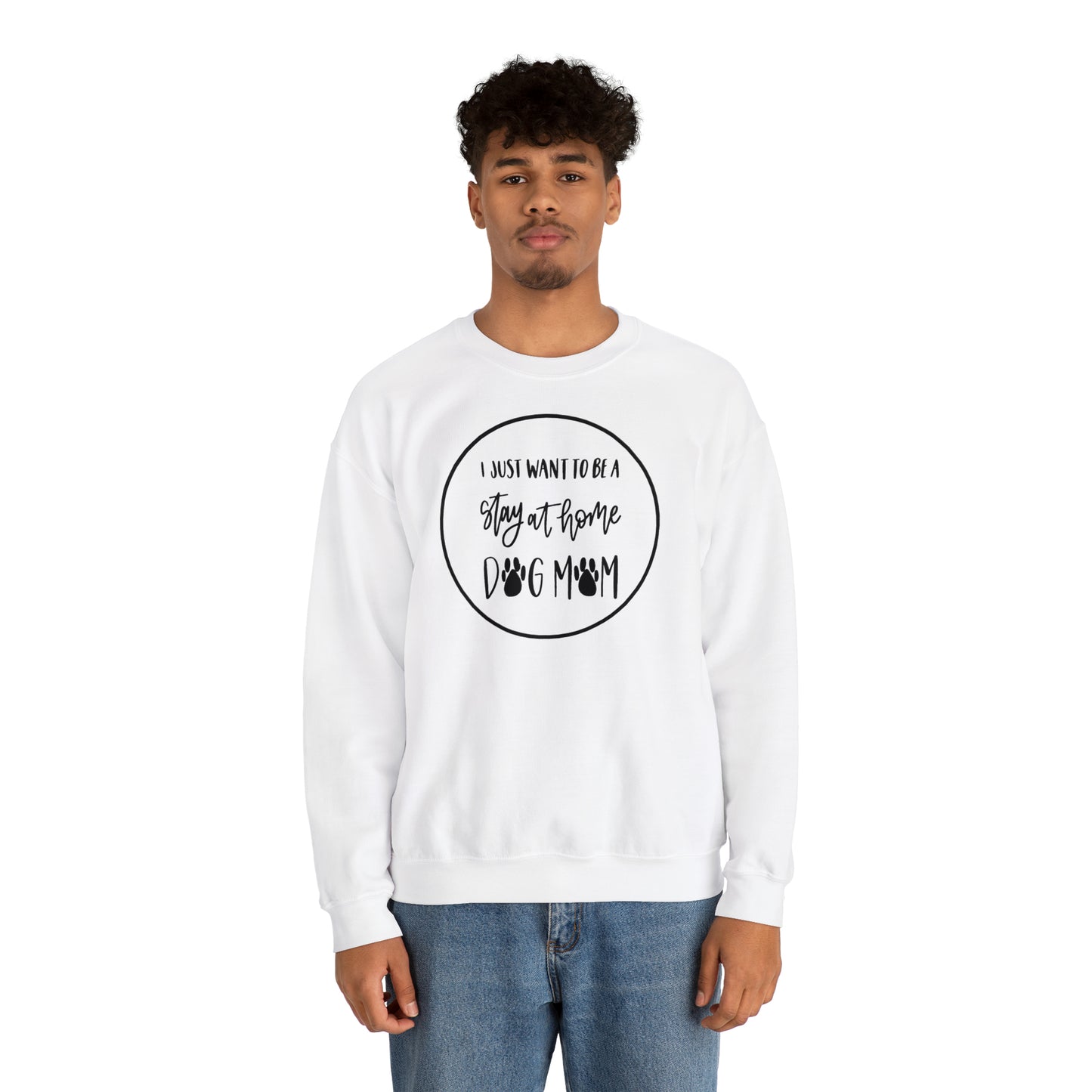 Unisex Heavy Blend™ Crewneck Sweatshirt - Stay Home Dog Mom