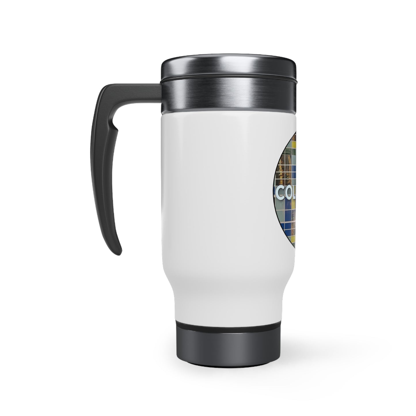 Stainless Steel Travel Mug with Handle, 14oz - Columbus