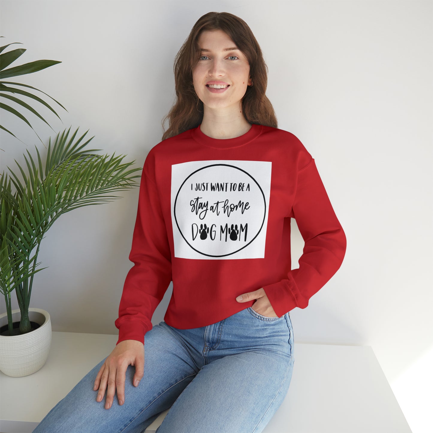 Unisex Heavy Blend™ Crewneck Sweatshirt - Stay Home Dog Mom