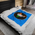 Velveteen Plush Blanket - I Love India