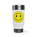 Stainless Steel Travel Mug with Handle, 14oz - I smile because